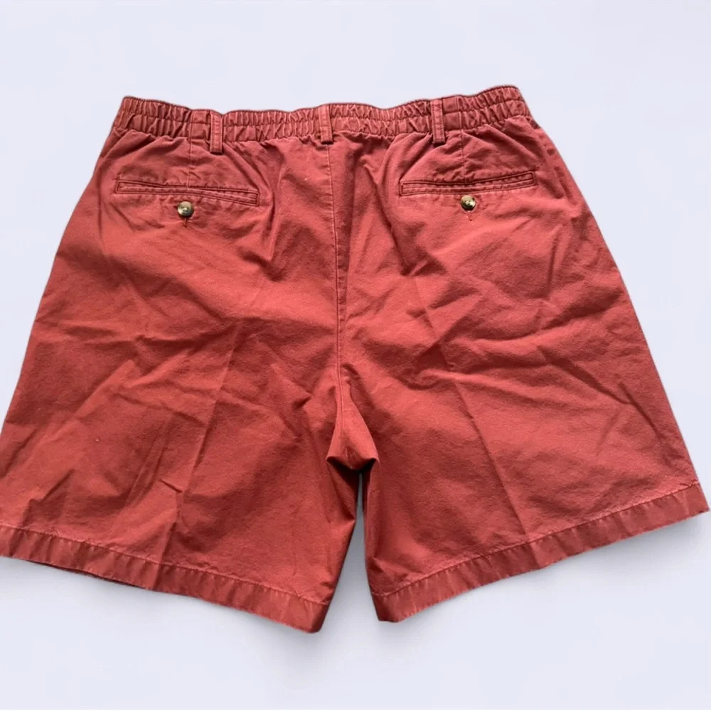 L.L. Bean Tropic Weight Cotton Shorts‎ Men's 38 Brick Red Pleated Classic Fit